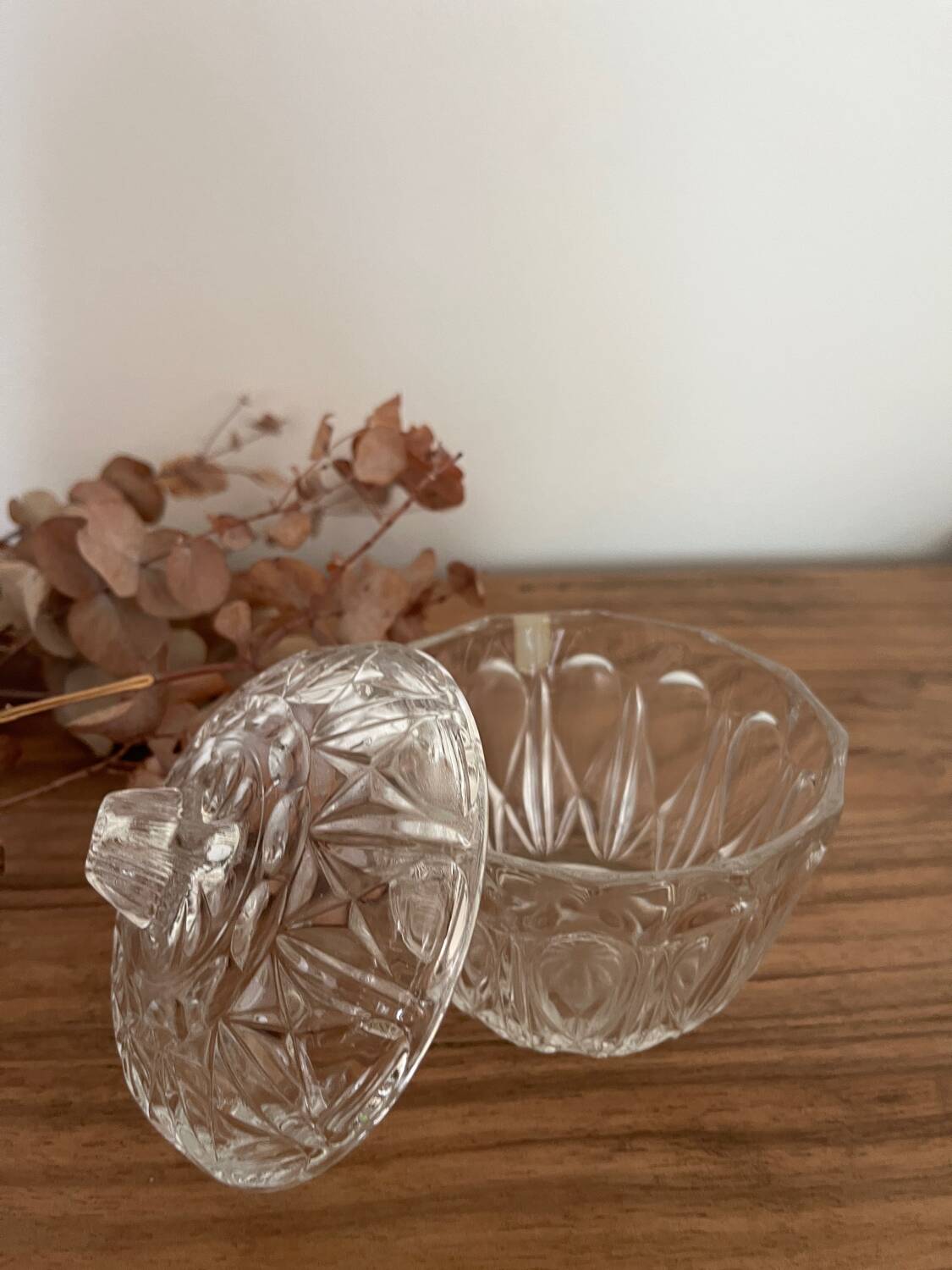 Sucrier en verre ciselé de reims