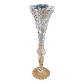 Solifleur en cristal clair taillé vintage, vase bourgeon