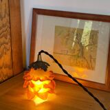 Pink glass portable lamp on hook