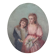 Portrait painting to young girls oil on canvas 19th