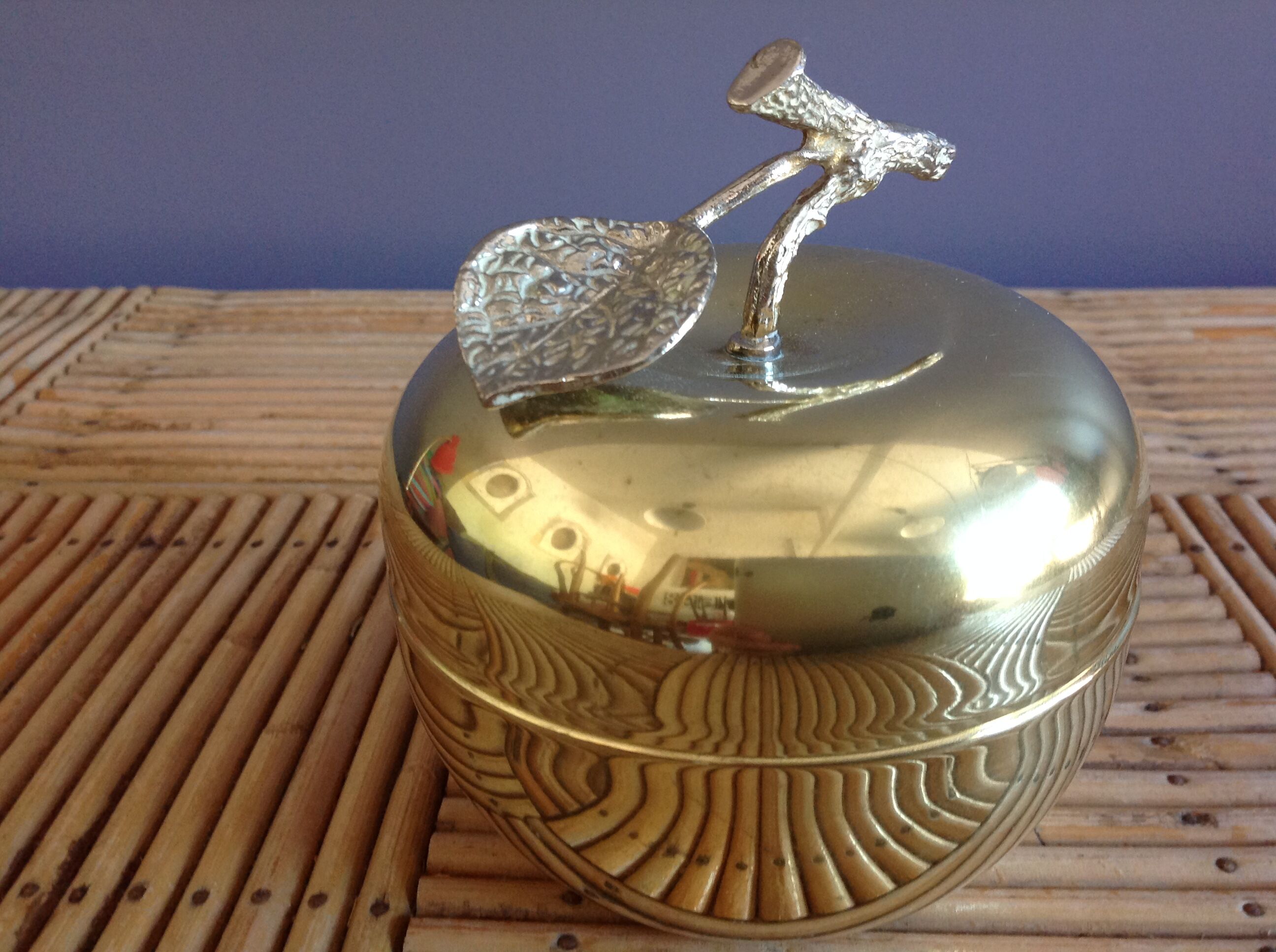 Apple trinket bowl brass