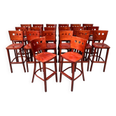 Set of 20 vintage bistro bar stools from the 1980s.