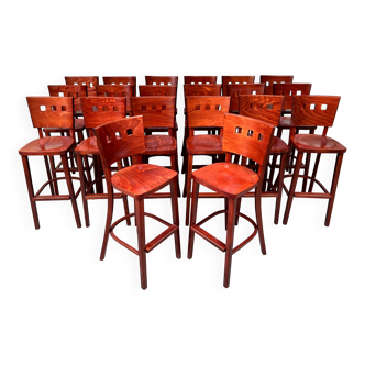 Série de 20 tabourets de bar 1980 bistrot vintage