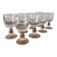Set of 8 transparent bubble glass glasses for water or wine.