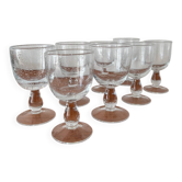 Lot de 8 verres en verre bullé transparent verres à eau ou vin