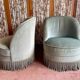 Old sky blue toad armchairs