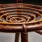 High Back Bamboo Chair, 1960s