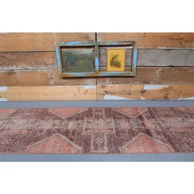 1970s Turkish Oushak Handmade Runner Rug 78x337