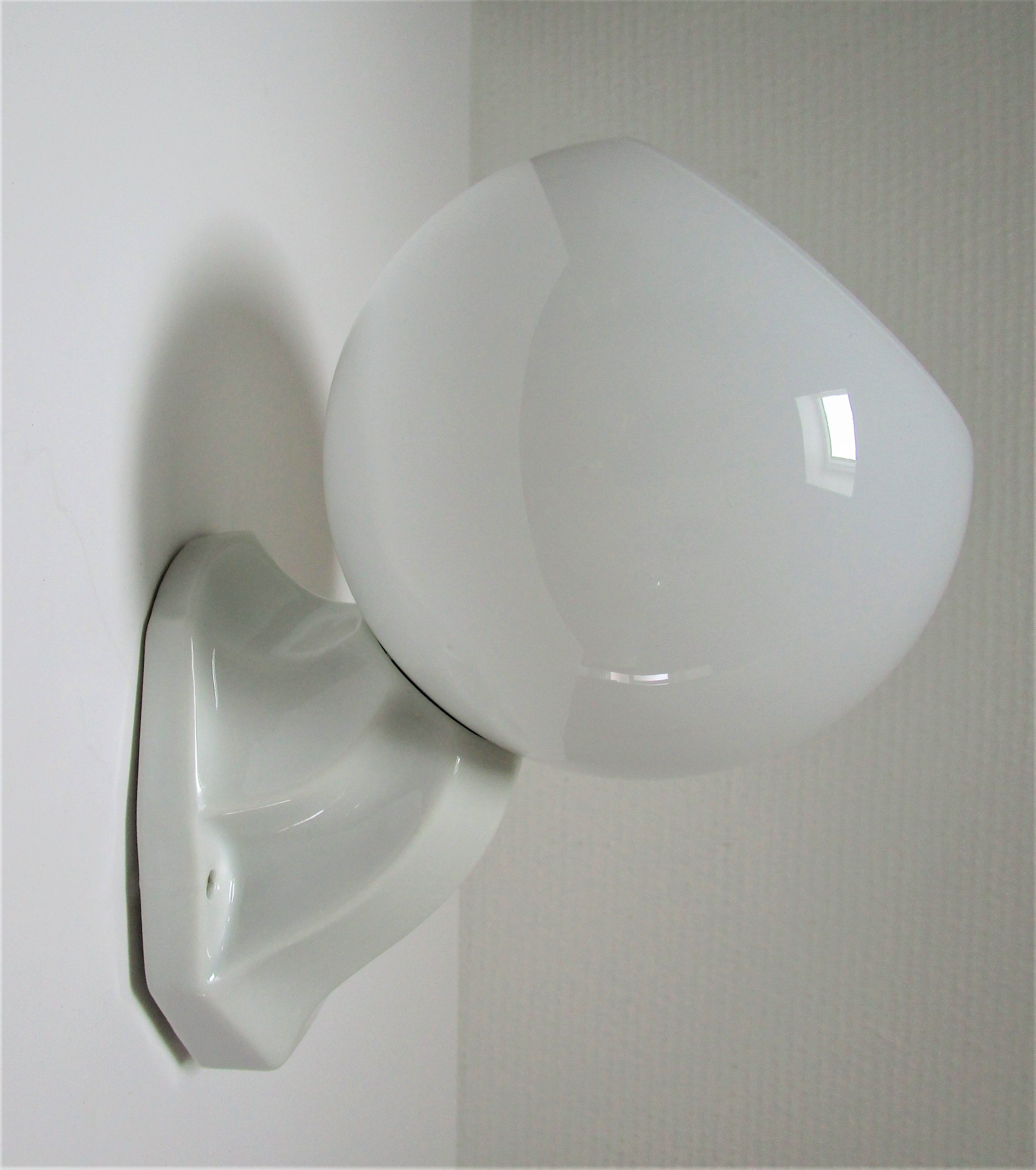 Vintage opaline porcelain wall lamp art deco style