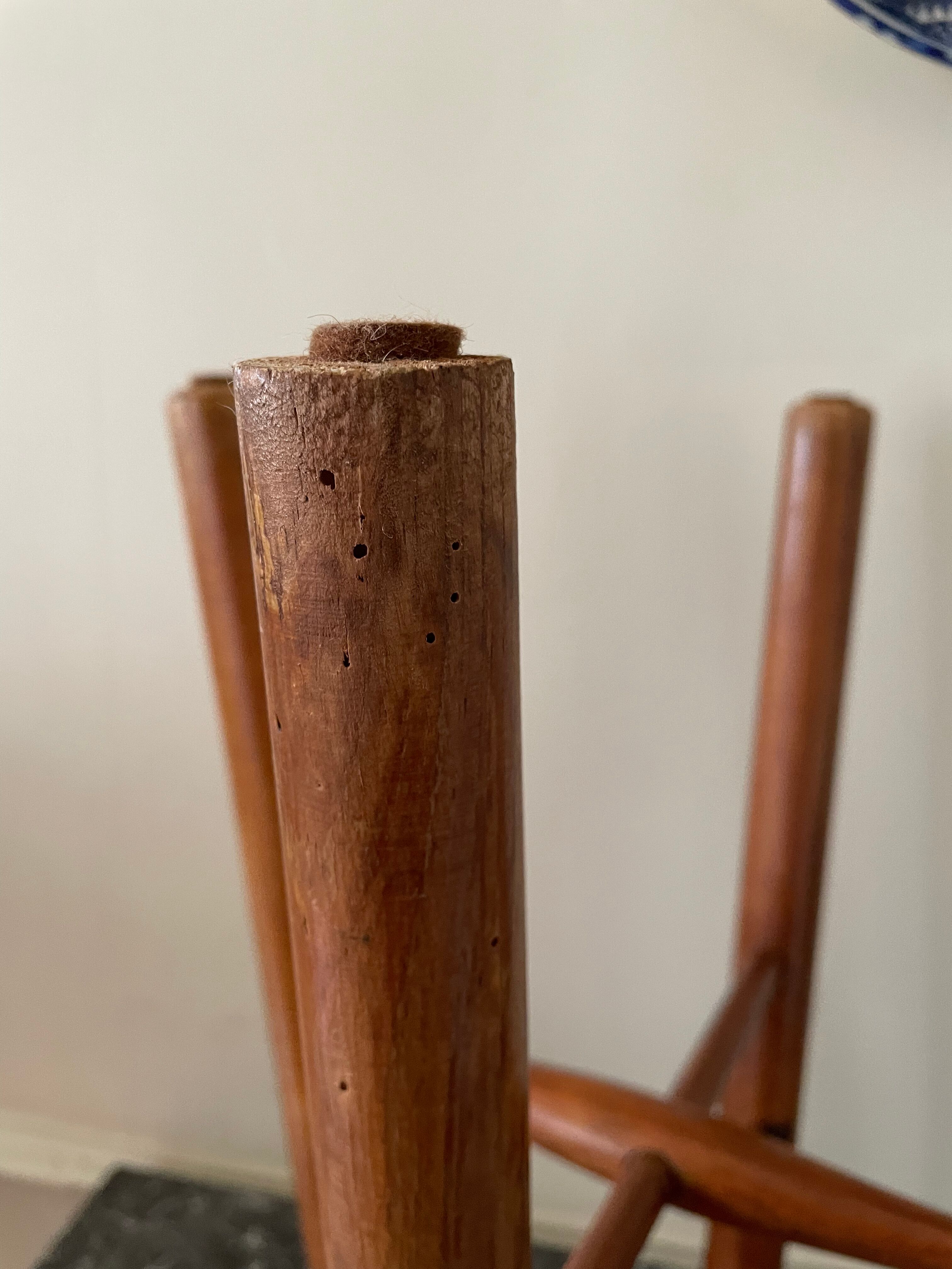 Varnished wooden stool