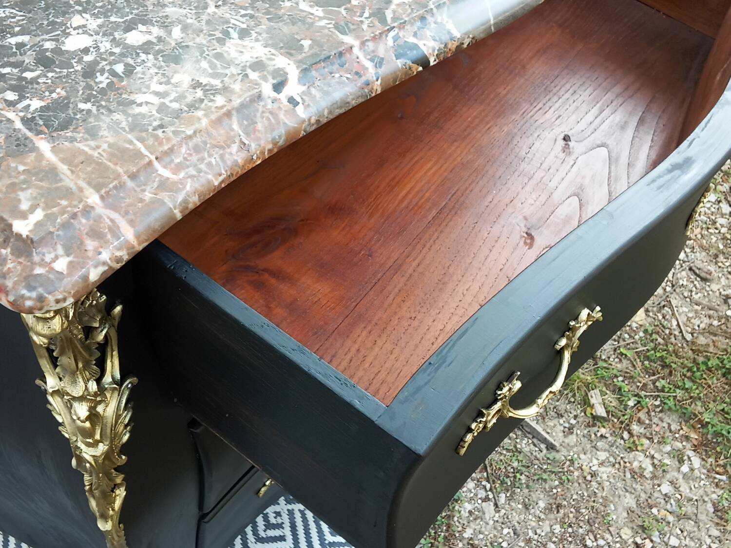 Commode style L.XV noire