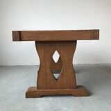 Ceramic and oak coffee table, Guillerme and Chambron, circa 1950