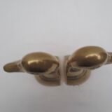 pair of brass duck bookends