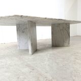 Vintage white marble coffee table, 1970s