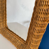 Vintage oval wicker mirror 31x41cm