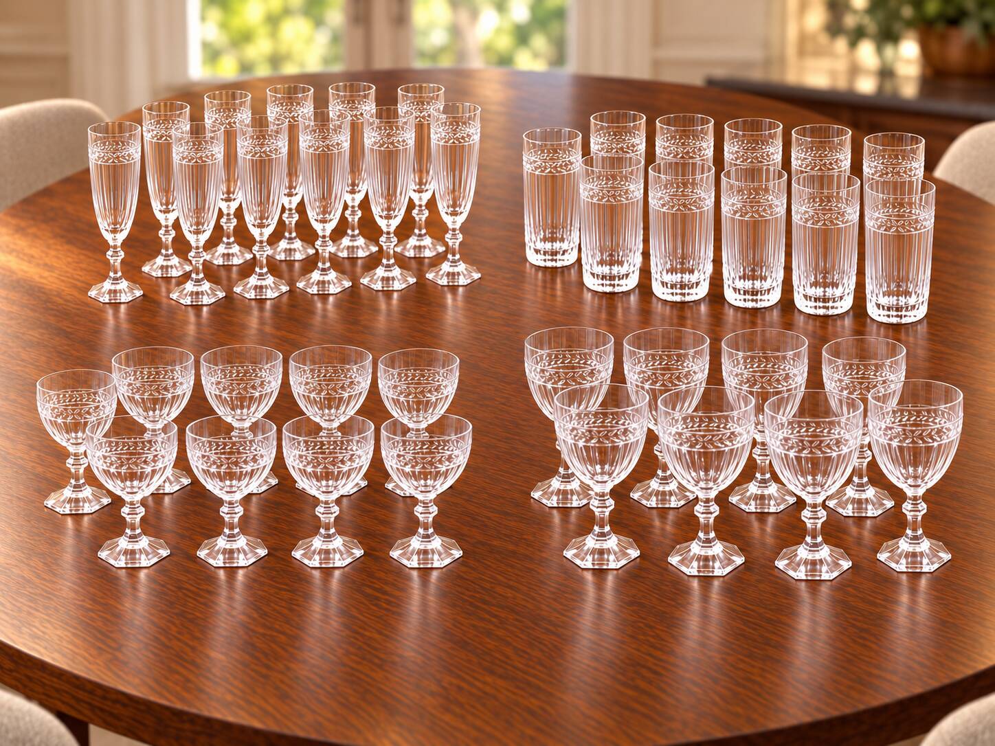 Service of 46 Villeroy & Boch Miss Desiree glasses – 4 sets
