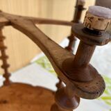 Selette vintage 3 niveaux en bobines de fils en bois années 20-30