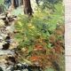 Huile sur panneau forêt vintage