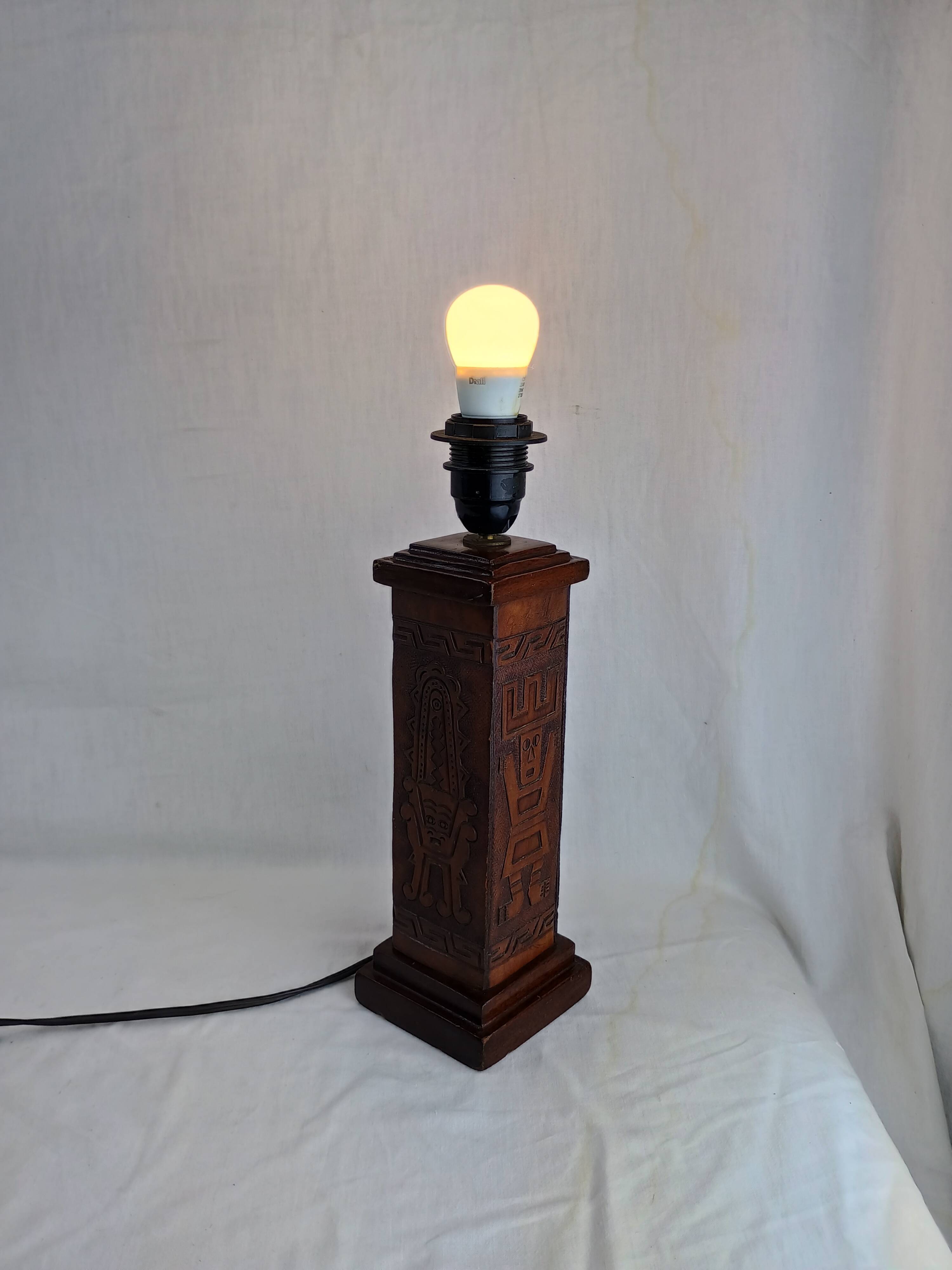 Angel L. Pazmino leather totem lamp 1960s Style Furniture