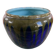 Ceramic planter signed Orchies – France, blue and green enamel