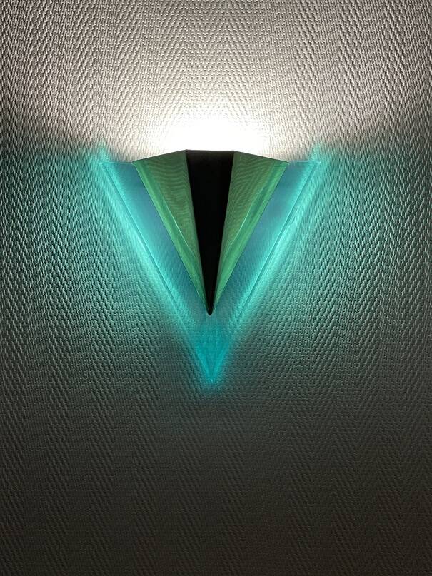 Pair of wall lights with geometric design from the 80s