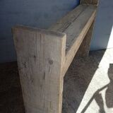 Brutalist console 148 cm old solid wood