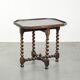 Antique English walnut side/center table with turned legs from around 1680