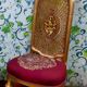 Pair of gilded chairs with Louis XV style floral pattern