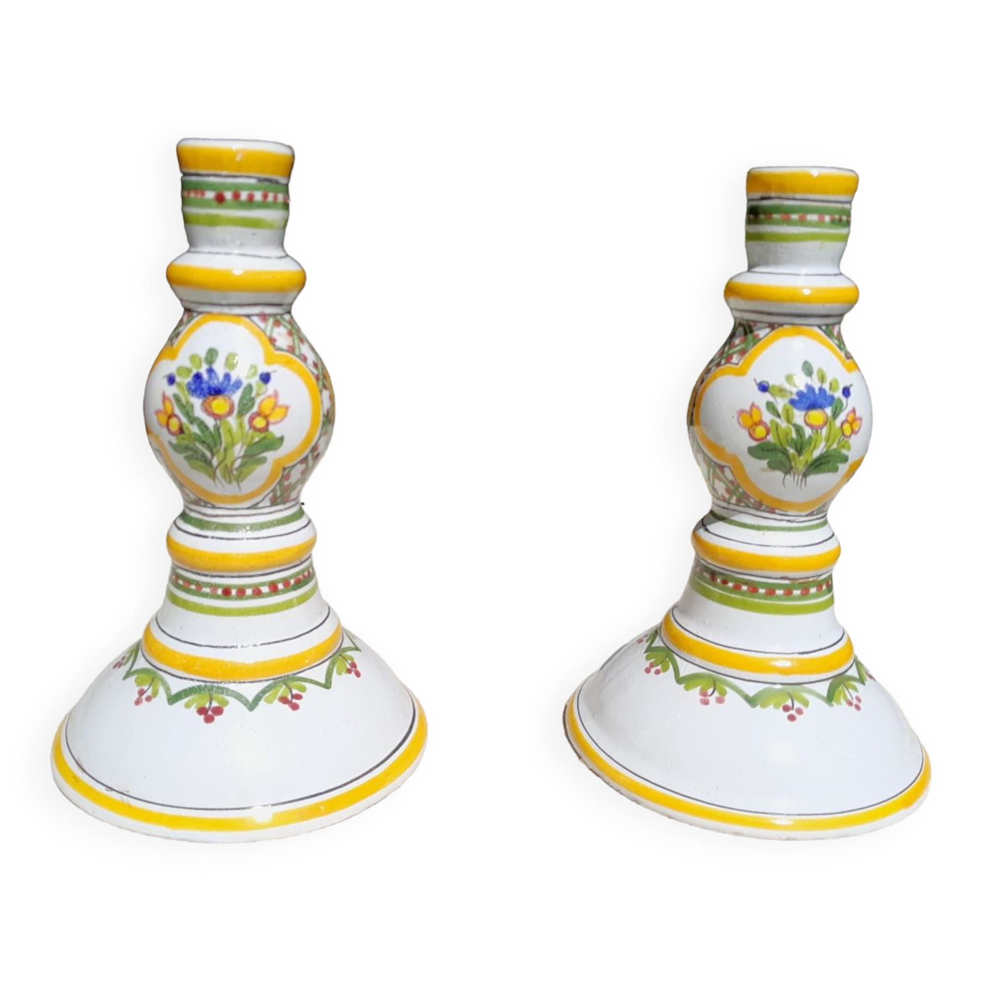 Pair of ceramic candlesticks