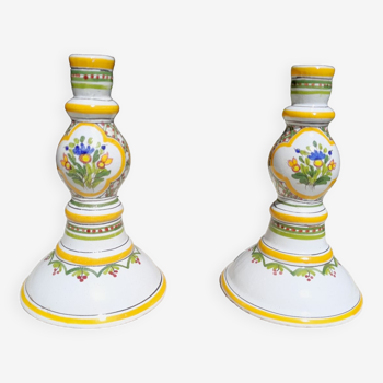 Pair of ceramic candlesticks