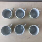 Porcelain coffee cups, green flower patterns