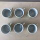 Porcelain coffee cups, green flower patterns