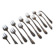 12 fourchettes à huitre métal argenté orfèvre sfam