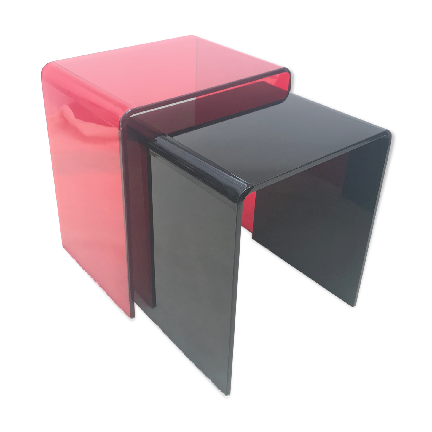 Lot of 2 tables gigognes in Plexiglas