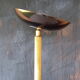 80s gold-plated brass halogen floor lamp