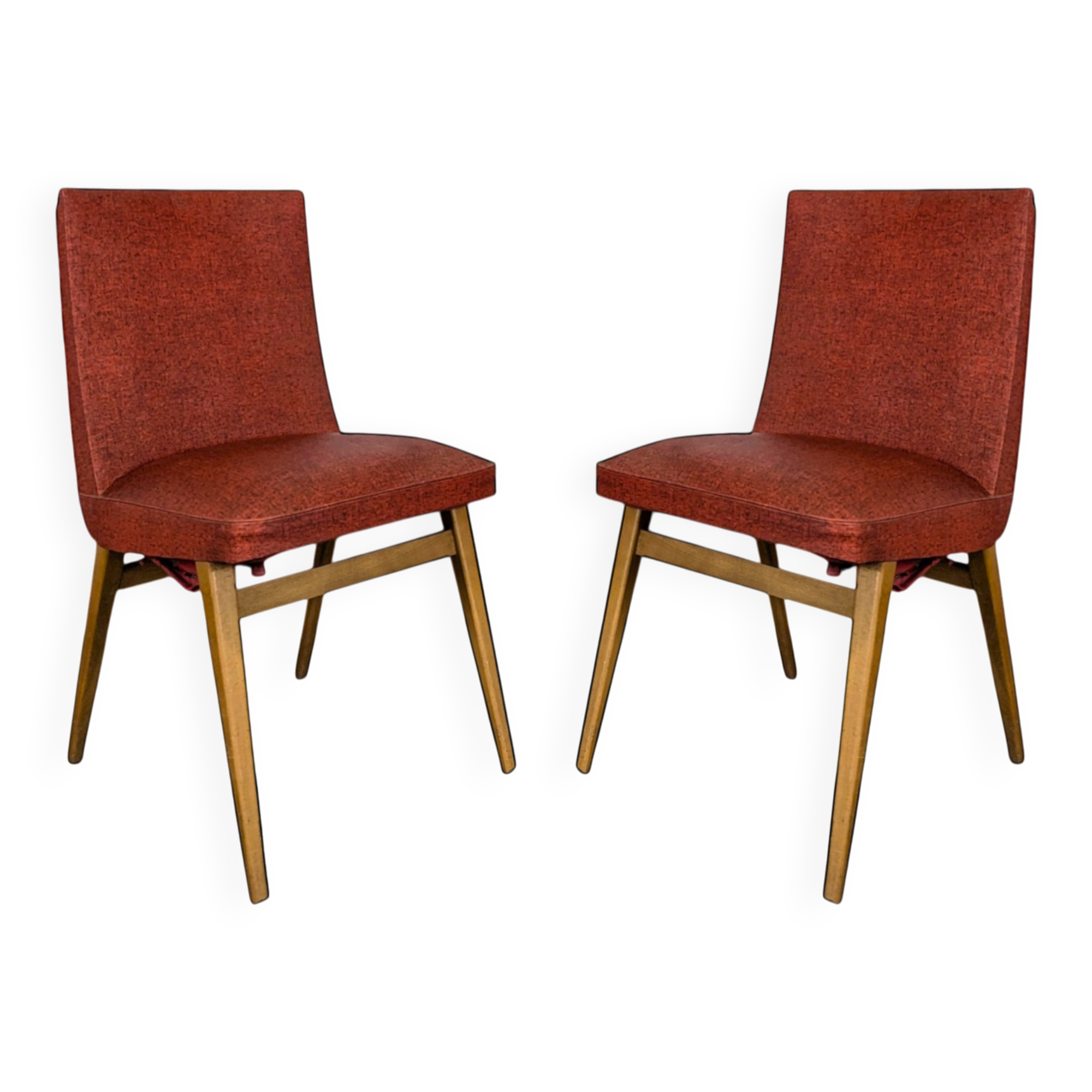 Paire de chaises vintage rouges