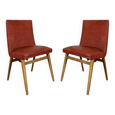 Paire de chaises vintage rouges