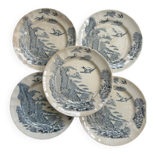 Lot de 5 Assiettes anciennes - longchamp