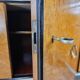 Art Decò Sideboard in Mahogany and Maple with Black Glass and Brass Finishi