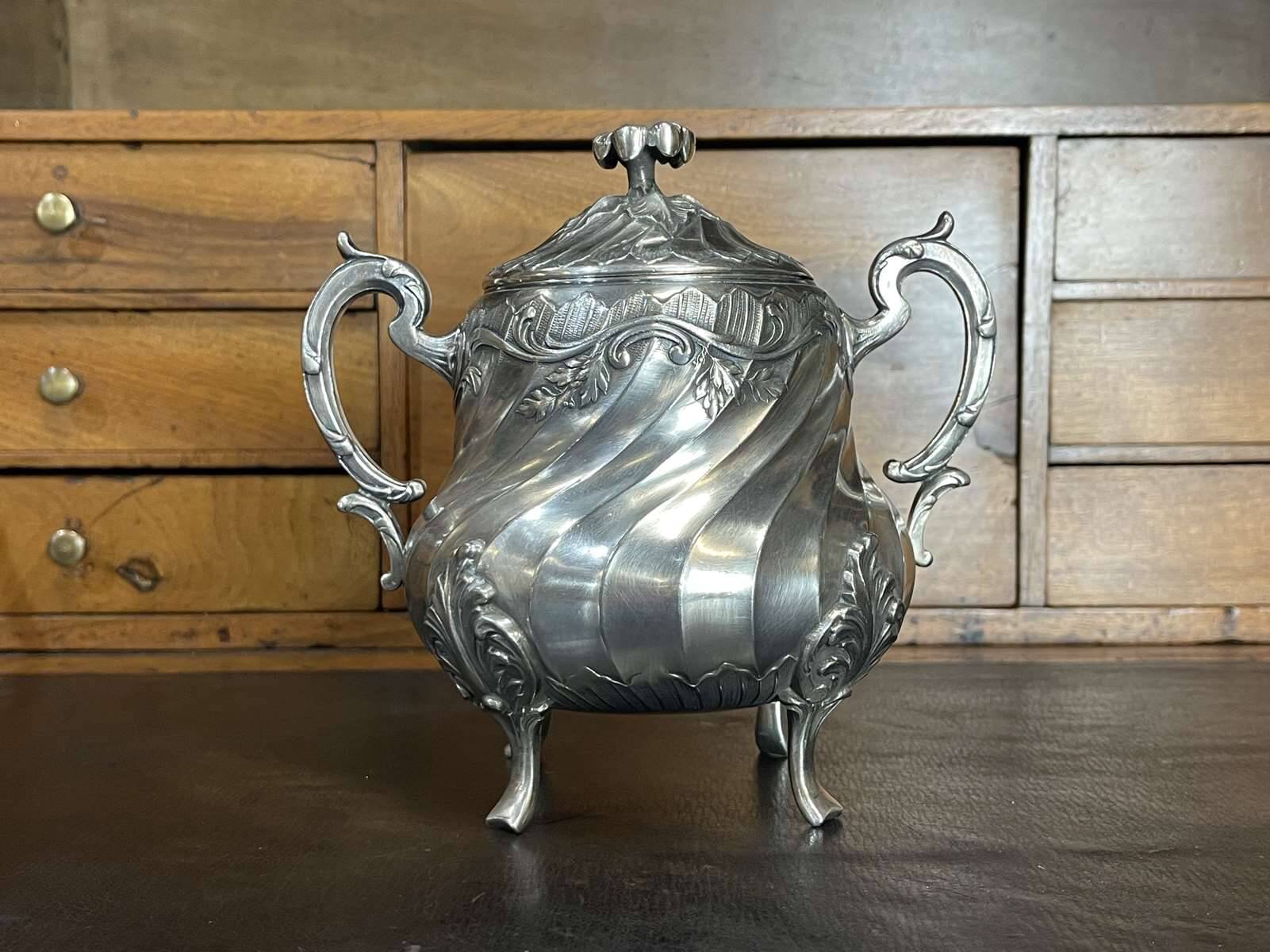 English silver plated sugar bowl