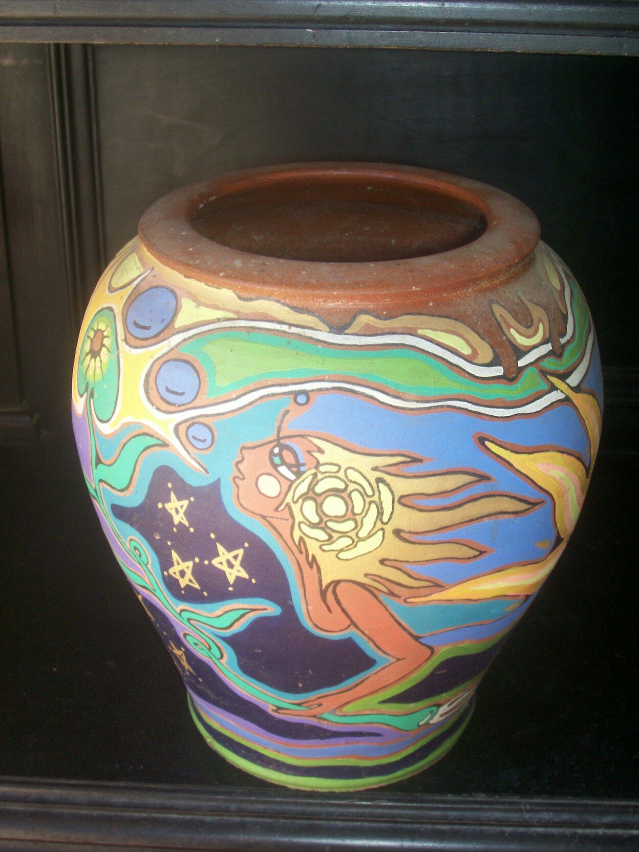 Two Belgium country vases low unique pieces signed