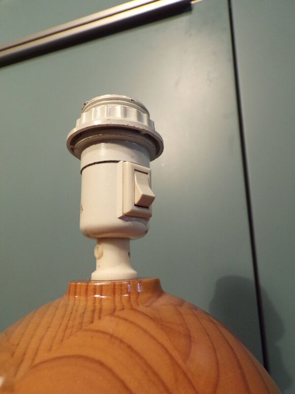 Lampe boule 1980 en pin