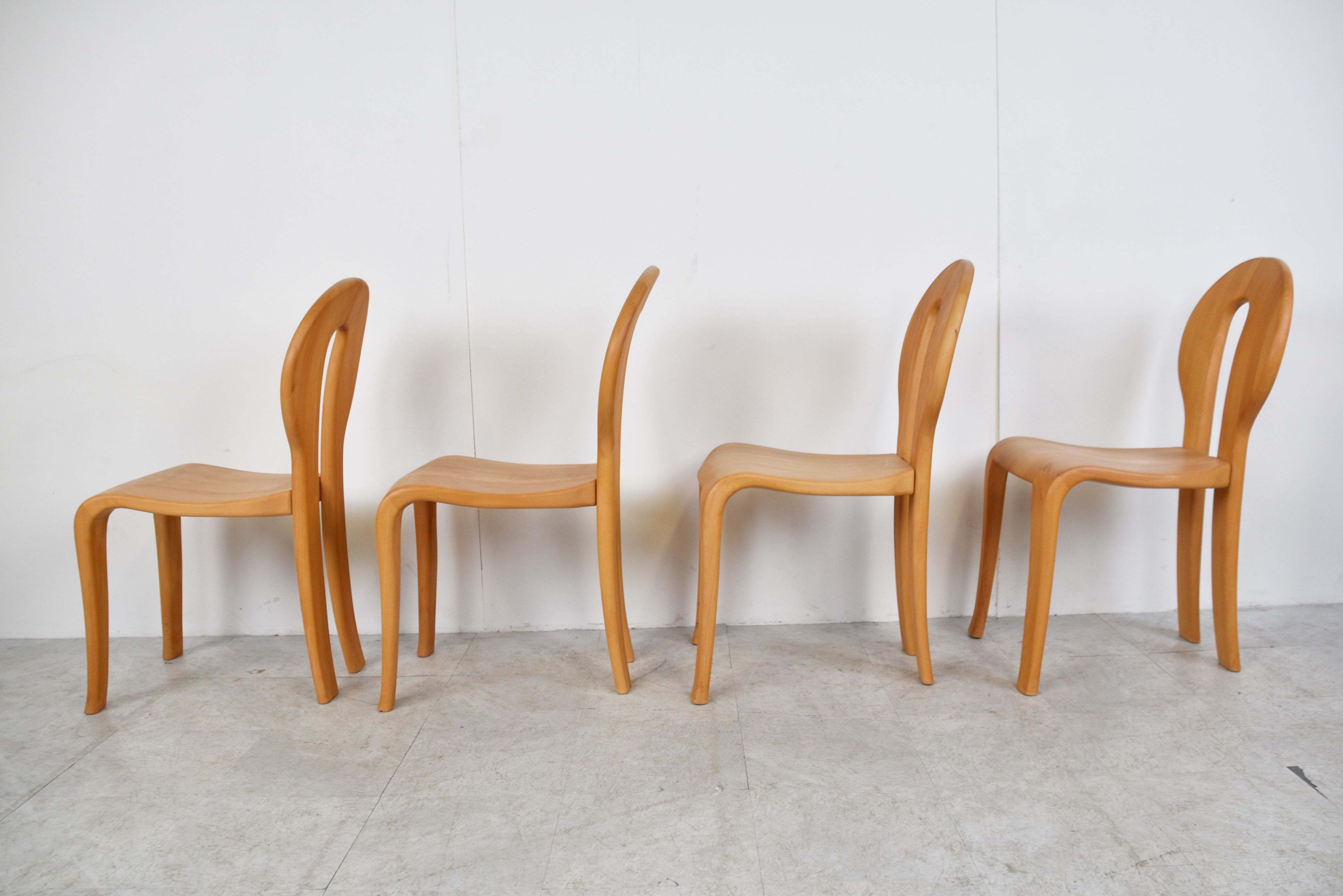 Rainer Daumiller pine wood dining chairs for Hirtshals Savvaerk - set of 4 - 1970s