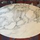 Marble table and stainless steel base