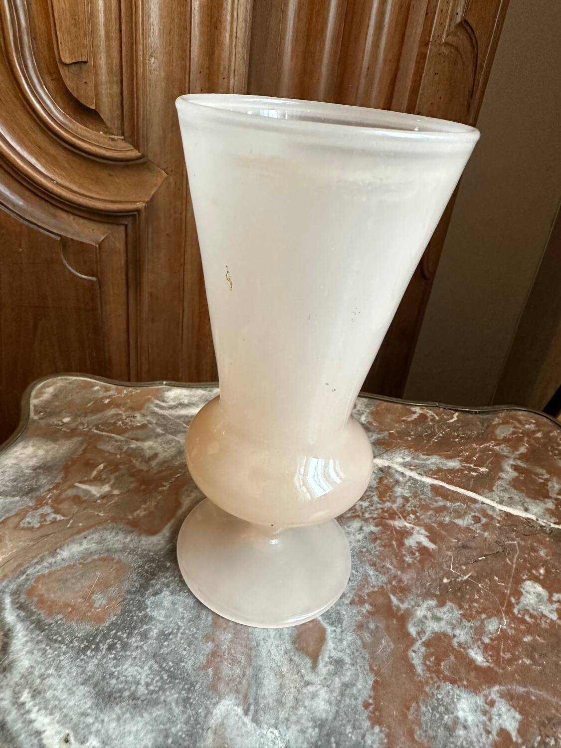 Pink Opaline Vase H 20 cm - 1950s