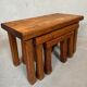 3x brutalist nesting tables – oak