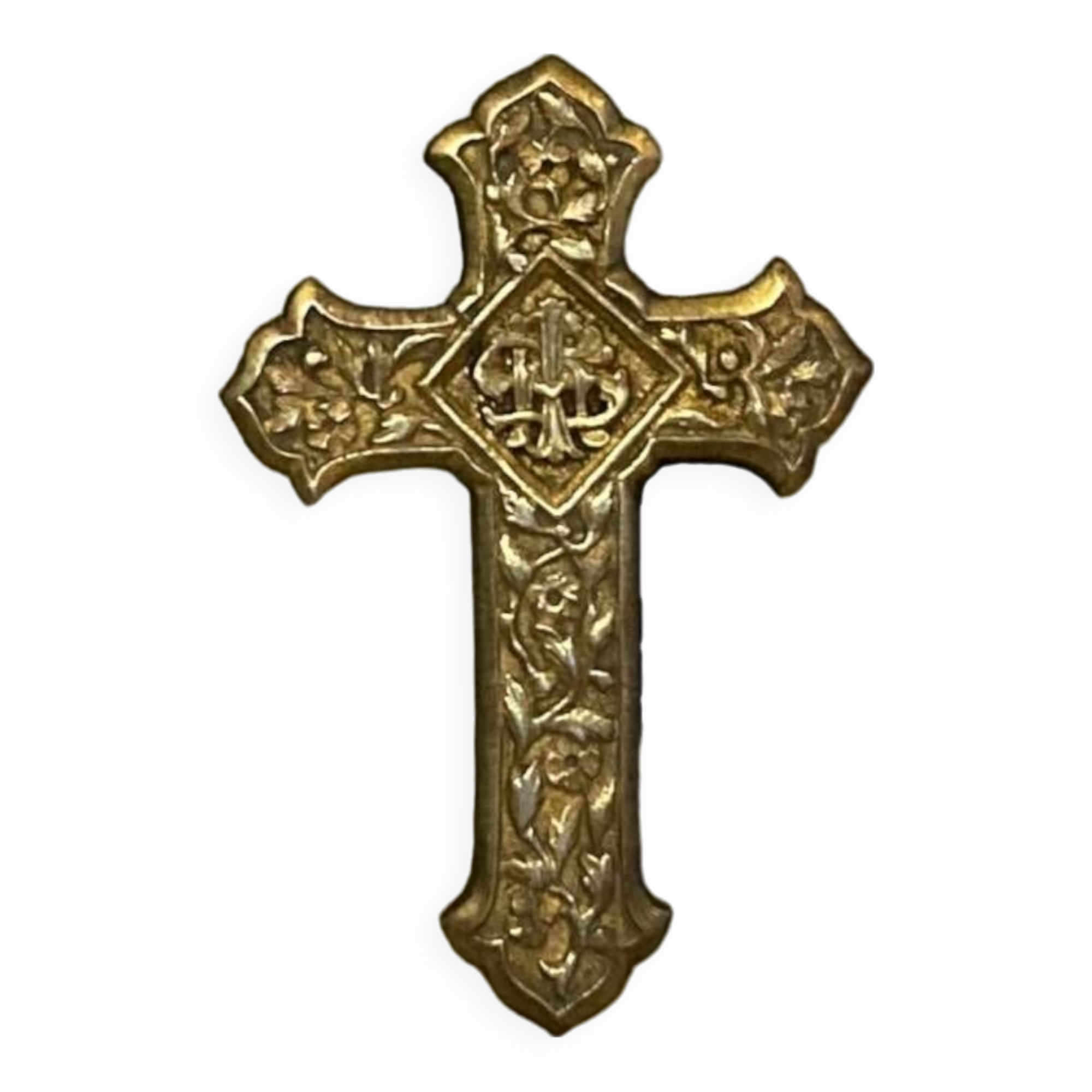 Art Deco holy water font in bronze, onyx and brass from the early 20th century