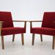 Pair of 1960s Mid-Century Modern Beech Armchairs from Czechoslovakia
