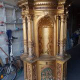 Superb early 19th century church tabernacle in gilded stuccoed wood