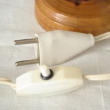 Lampe design vintage en bois d'olivier